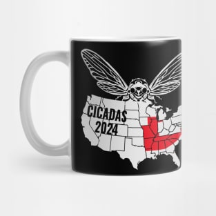 Cicada 2024 Map Cicadas invasion Mug